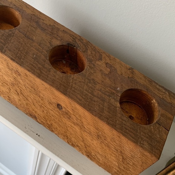 Wooden Block Terrarium‎ Holder Trio candle holder home decor bohemian farmhouse - Picture 8 of 9